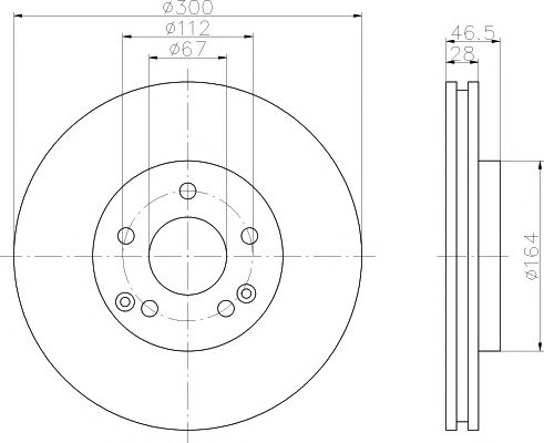 Disc frana MERCEDES-BENZ W203/210