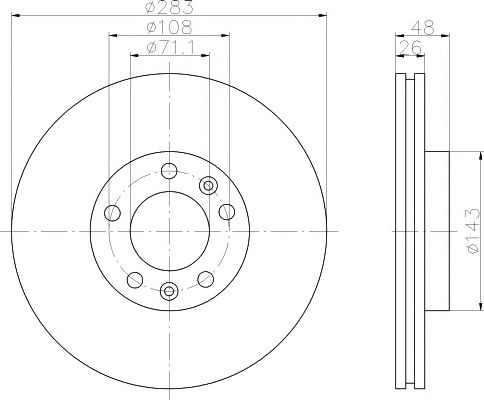 Disc frana PEUGEOT 607 2,2 00- 283X26