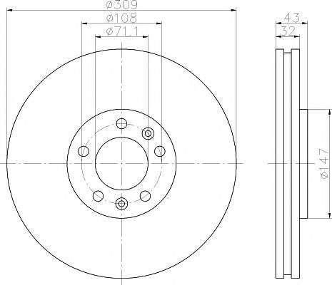 Disc frana PEUGEOT 607 3,0 V6 24V 00- 309X32