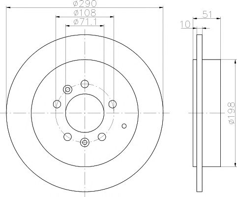 Disc frana PEUGEOT 607 2,2/3,0 00- 290X10