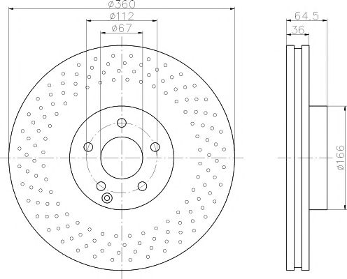 Disc frana MERCEDES-BENZ W211/W221/C216 02- 360x36 Index Nou: 92120305