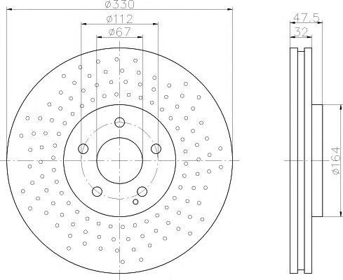 Disc frana MERCEDES-BENZW211 E240-500 03-08 4MATIC/ W220 S430/500 02-05 4MATIC 330M