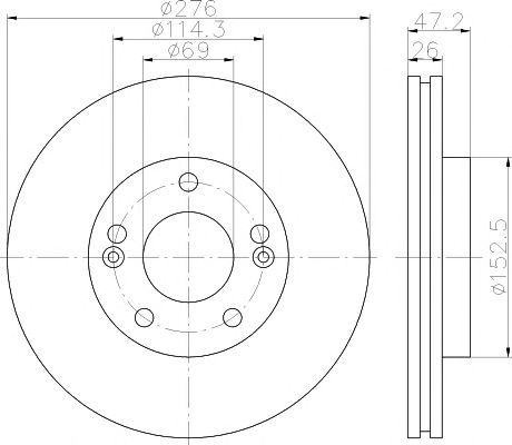 Disc frana HYUNDAI SANTA FE 01-/TRAJET 01-