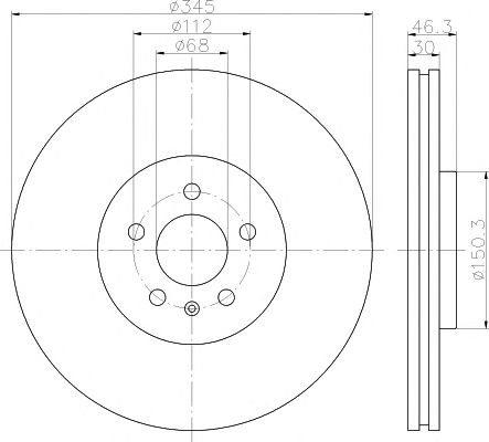 Disc frana VW A4 QATTRO 04- 2,0/4,2 345X30