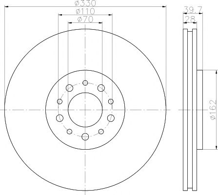 Disc frana ALFA 159 05- 2,4 JTD 330x28