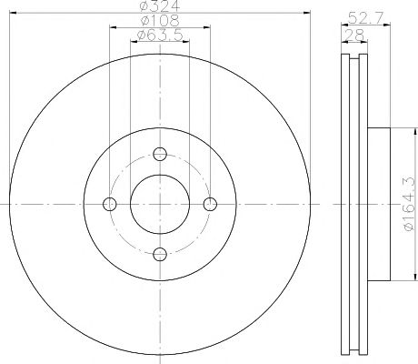 Disc frana FORD FOCUS RS 2,0 02-04 324 X 28