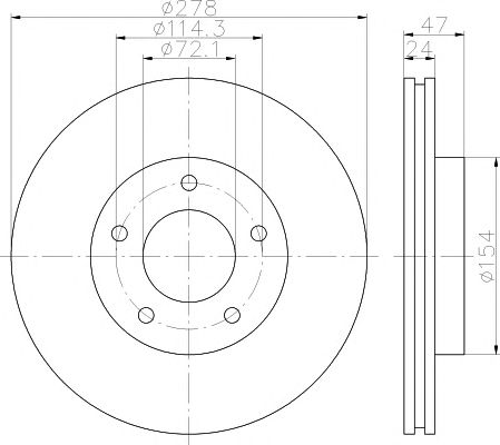 Disc frana FORD MAVERICK 2,0-3,0 04-/MAZDA TRIBUTE 278x24