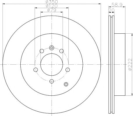 Disc frana LAND ROVER DISCOVERY 04- 350X20