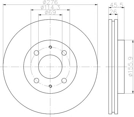 Disc frana MITSUBISHI LANCER 03- 276X26