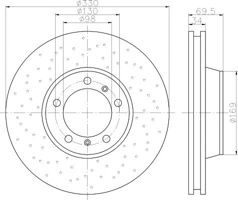 Disc frana PORSCHE 911 00-12 330x34