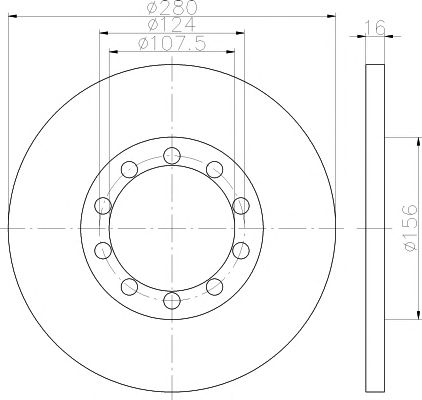 Disc frana FORD TRANSIT 06- 280X16 107