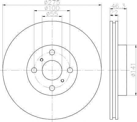 Disc frana TOYOTA YARIS 06- 275x22