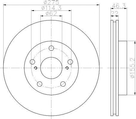 Disc frana TOYOTA AURIS 07- JP 275X22