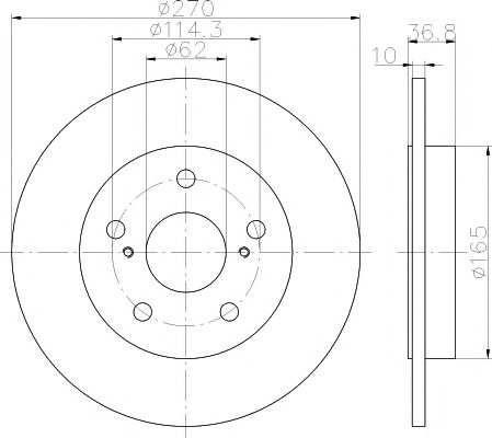 Disc frana TOYOTA AURIS 07- UK 270X10