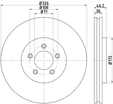 Disc frana JAGUAR XF 08- 2,0/2,2/2,7/3,0/4,2 326X30 index: 92173505