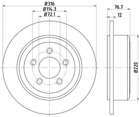 Disc frana DODGE NITRO 2.8CRD/3,7-4,0 4WD 06- 316x12