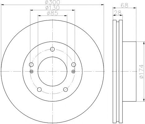 Disc frana SSANGYONG RODIUS 05- 299,6x28