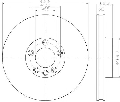 Disc frana VW TOUAREG 02- 3,2-5,0 368MM disc 18"