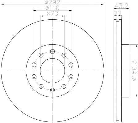 Disc frana ALFA 159 05- 2,4 JTD 292X22