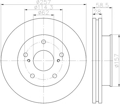 Disc frana TOYOTA HILUX 07- 257X28