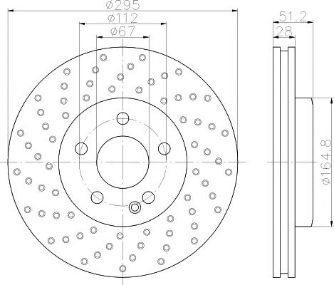 Disc frana MERCEDES-BENZ W246/W176 A/B-CLASSE 11- SPORT 295x28