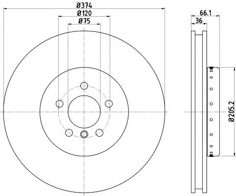 Disc frana BMW 5/6/7 10- 374x36