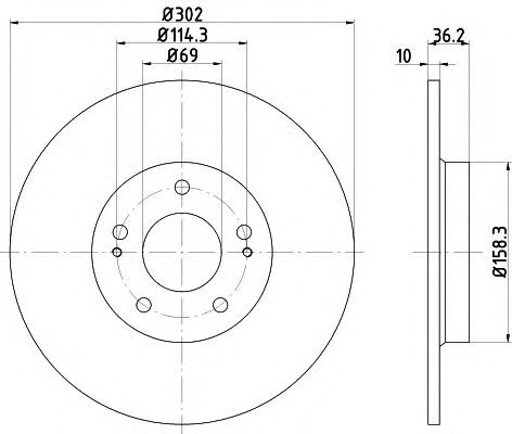 Disc frana PEUGEOT 4008 1,6-1,8 HDI 12-