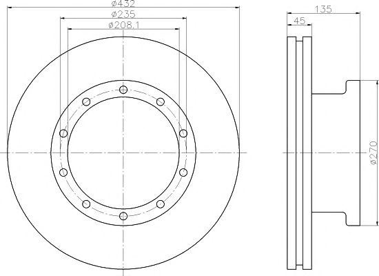 Disc frana MAN E2000/F2000/TGA/TGM/TGS/TGX 94- 432 X 45