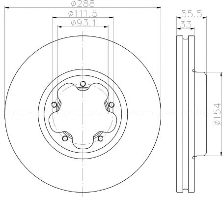 Disc frana TORD TRANSIT 14-/CUSTOM 12- index: 93260603