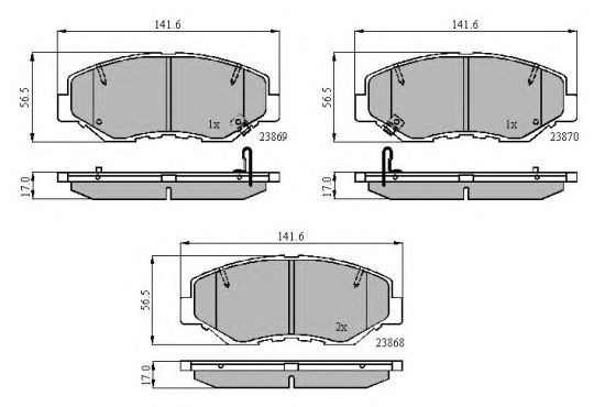 set placute frana,frana disc