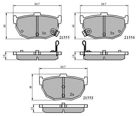 set placute frana,frana disc