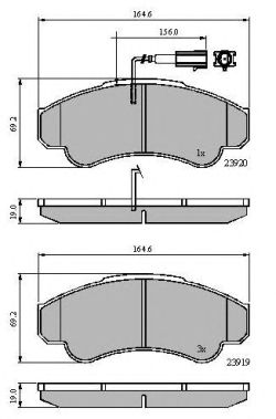 set placute frana,frana disc