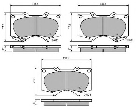 set placute frana,frana disc