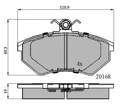 set placute frana,frana disc