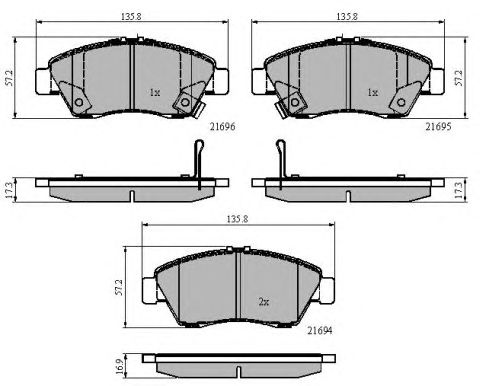 set placute frana,frana disc