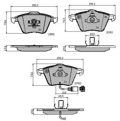 set placute frana,frana disc