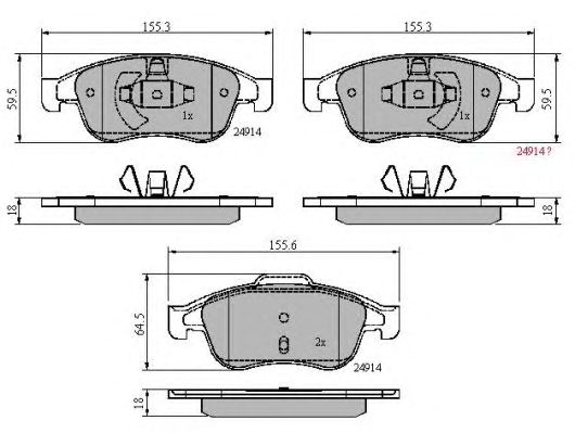 set placute frana,frana disc