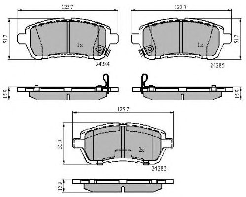 set placute frana,frana disc