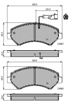 set placute frana,frana disc