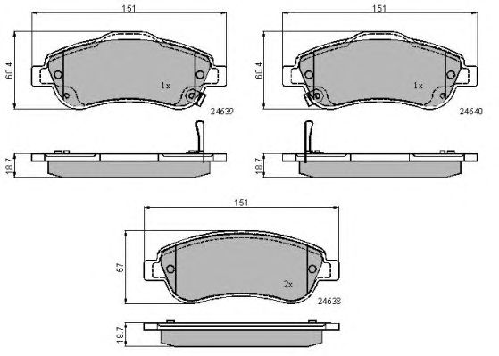 set placute frana,frana disc