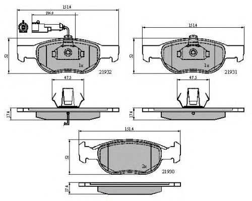 set placute frana,frana disc