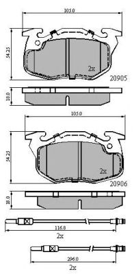 set placute frana,frana disc