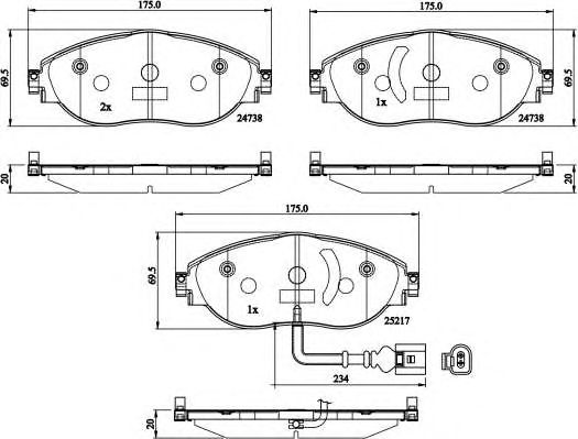 set placute frana,frana disc