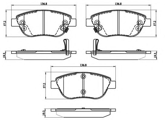 set placute frana,frana disc