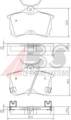 set placute frana,frana disc