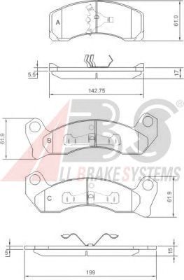 set placute frana,frana disc