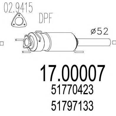 Filtru funingine/particule, sist.de esapament