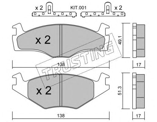 set placute frana,frana disc