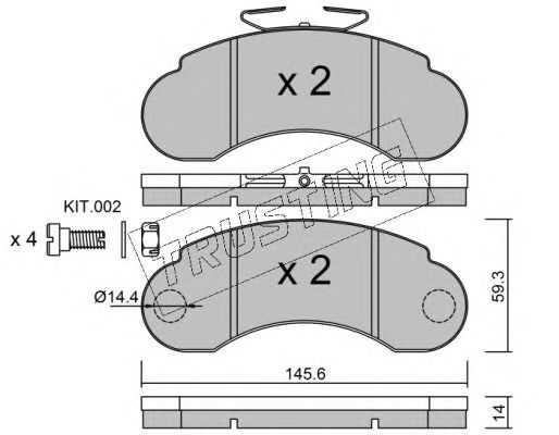 set placute frana,frana disc