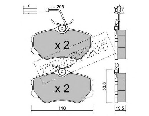 set placute frana,frana disc